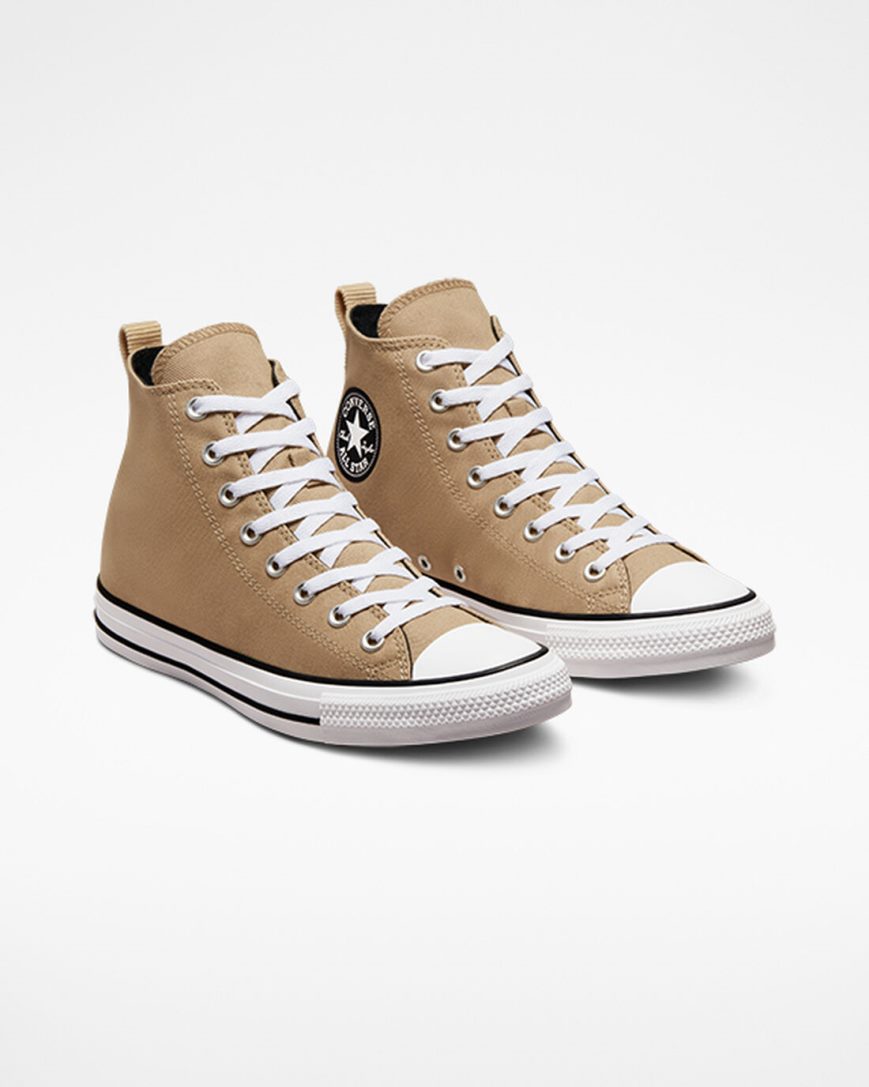 Men's Converse Chuck Taylor All Star Woven Twill High Top Shoes Khaki / Black | AU 54198U